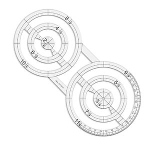 Double-Circle Circle Template Sewing Ruler, Double-Circle Design Quilting Templates Multi-Size in One Sewing Template Quilting Circle Rulers for Cutting Fabric Precision Measurements Sewing