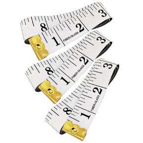 3 Pack Tape Measure, Soft Ruler Measuring Tape, 60 Inch Double Scale Body Sewing Ruler, Flexible Ruler for Body Weight Loss (3, White, 60 Inch)