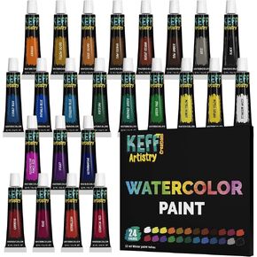 KEFF 24 Piece Watercolor Paint Set - Set of 24 Vibrant Colors, Premium Quality art Watercolors Painting Kit, Rich Pigments, Vibrant, Non-Toxic Painting kit for Artist, Hobby Painters, Beginners & Students