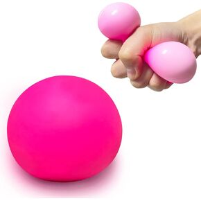 Squishy Dough Stress Ball for Kids (1 Pack) Squish Fidget Toys for Adults, Stretchy and Squeeze, Squishy Pink Stress Relief Balls, Ideal for Teens Anxiety, Autism, ADHD, Special Needs