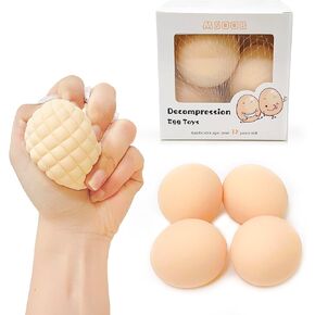Stress Relief Fidget Toys Egg, 5 Pack Squishy Sensory Squeeze Balls for Adults Teenagers Anxiety