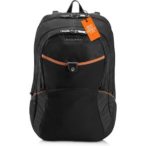 Everki Glide Reflective Laptop Backpack 17.3 inch- Sturdy, Heavy Duty Bookbag, Computer Backpack for Men and Women, Large Backpack for School, Motorcycle Backpack w/Reflective Strip- Black (EKP129)