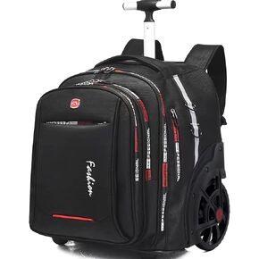 Travel Backpack with Wheels, 22 Inch Rolling Backpack, 55 L Large Capacity Wheeled Backpack, Roller Backpack with 15.6 Inch Laptop Waterproof Compartment, Large Wheels Backpack