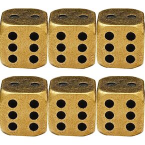 Metal Dice Set 6pcs Brass Dices Game Dice Metal Dices Poker Party Game Toy Portable Dice Man Boyfriend Club Bar Entertainment Game Accessories
