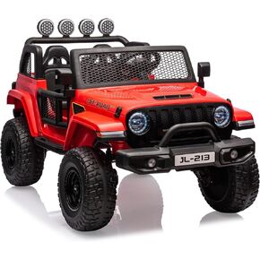 سيارة ركوب كهربائية بمقعدين 24 فولت للأطفال الصغار قابلة للتحويل 2WD/4WD لعبة ركوب على السيارة مع جهاز تحكم عن بعد، تخزين صندوق السيارة، تعليق 4 عجلات، أضواء LED، وموسيقى، وردي
