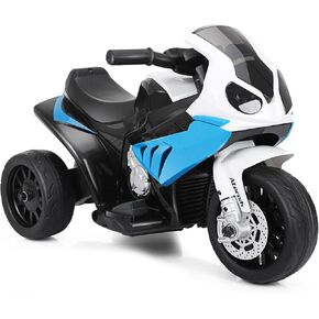GLACER Kids Ride on Motorcycle, 3 Wheel Kids Motorcycle w/Training Wheels, Head Light, Music Mode & Cool Appearance, 6V Battery Powered Electric Ride on Motorcycle for Boys & Girls (Black)