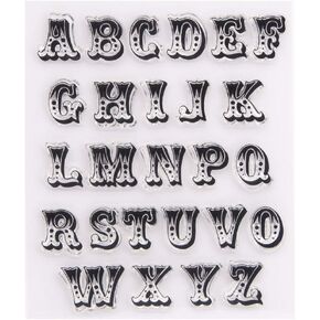 KWELLAM English Alphabet ABC Uppercase Letters Clear Stamps for Card Making Decoration and DIY Scrapbooking 2011208