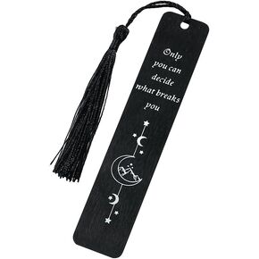 Acotar Creative Inspirational Bookmark - Stainless Steel Moon and Mountains Bookmarks with Chain Tassel, Reading Office Gift for Men Women Book Lovers (Mountain Moon 5)