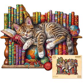 Wooden Puzzles for Adults, Wood Adult Puzzles, Cat Puzzles Gifts for Puzzle Lover, Wooden Jigsaw Puzzles (M-11.4 * 9.2in 190pcs)