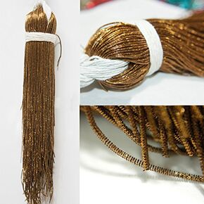 Embroiderymaterial French Bullion Wire(Nakshi) Metallic Wire for Embroidery,Beading and Jewelry Making in Golden Brown Color, 1MM, 50.29 Mtr(100 Gram)