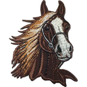 Brown Horse Head Riding Farm Kids Children Baby Sew Iron on Embroidered Applique Emblem Badge Costume Patch by Ranger Return