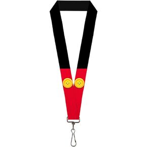 Lanyard Mickey Mouse Bounding Buttons Black Red Yellows