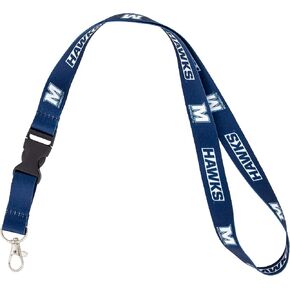 Desert Cactus Monmouth University Lanyard Hawks Car Keys ID Badge Holder Keychain Detachable Breakaway Snap Buckle (Blue)