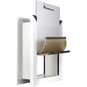 Extra Large Dog Door for Walls Heavy Duty Aluminum Doggy Door with Telescoping Tunnel Energy Efficient Double Flaps Pet Door for Large and Extra Large Doggies Up to 220 lbs, Weatherproof