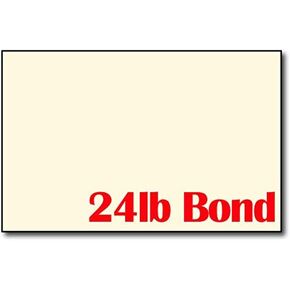 Cream (Natural) 24lb Bond 5 1/2" x 8 1/2" Sheets (Half Letter Size) - 500 Sheets