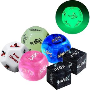 Date Night Decision Dice Gift - 6 Piece Anniversary and Valentine's Day Anniversary Birthdays Gift for Boyfriend Girlfriend Husband Wife Wedding Couple Bedroom Newlywed Game