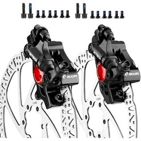 Zoom Hydraulic Disc Brake Calipers: HB-100 MTB Bike Disc Brakes Front & Rear Caliper Set for Mountain, Road Bicycle and E-Bike