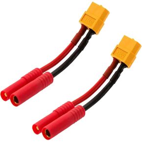 2pcs XT60 Plug Female Connector to HXT 4MM 4.0MM Bullet Male Female Connector Banana Plug Conversion Adapter Wire Cable for RC Lipo Battery
