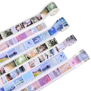 4 Rolls PET Washi Tape Stickers, Transparent Decorative Tapes for Crafts, Aesthetic Film Scenery Tape, Scrapbook Supplies for Journaling Scrapbooking Planners (Multicolor Cityscapes)