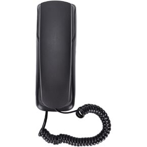 Multifunction Wall Mountable Telephone Mini Wall Mounted Landline Phone Small Hang up Flash Function Last Number Redial Pause Function black