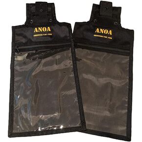 Two (2) Pack of Anoa Shipping Tags - Buy More and Save! – a Reusable Shipping Tag That Holds FedEx, UPS, DHL Shipping Labels for Golf Clubs, Cases, and Baggage, Black