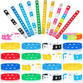 Aoriher 60 Pcs Silicone Charm Bracelet 7 Inch Charm Bracelet Christmas Stocking Stuffers for Kids Adjustable Silicone Wristbands Bulk for Party Supplies Gift(Multicolored)