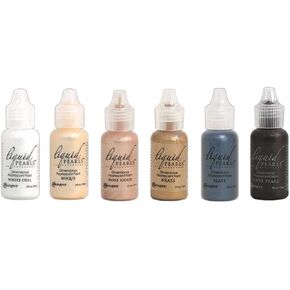 Liquid Pearls Ranger Dimensional Pearlescent Paint, Set of Six Colors Bundle (Vintage)