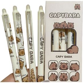 4 Pcs Cute Erasable Retractable Pens Panda Erasable Gel Ink Pens Cartoon Pens 0.5mm Fine Point Black Ink Pen Cartoon Writing Pen Office School Pens Women Girls Boys Pens (Black Ink-Panda)