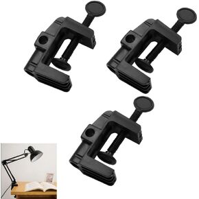 3 Pack Desk Lamp Swing Arm Clamp Replacement Clip Non-Marring Plastic Bracket Stand Base Holder for Desktop Architect Adjustable Gooseneck Table Lamp LED Light Microphone Camera Scissor Arms
