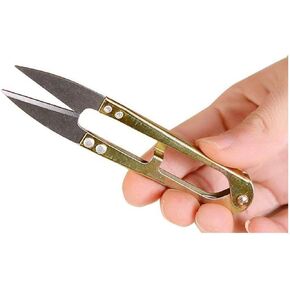 2PCS Metal U-shaped Grip Sewing Scissors Yarn Thread Tailors Cutter Mini Small Snips Trimming Nipper - Great for Stitch,DIY Supplies (Color Random)