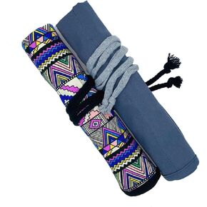 حامل فرشاة طلاء فني مكون من قطعتين، حقيبة تنظيم تخزين فاخرة على الطراز البوهيمي، حقيبة قابلة للطي، تحمي فرش طلاء الألوان المائية الزيتية من الأكريليك للفنان (20 جيبًا بفتحة) in Kuwait