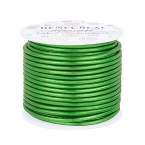 BENECREAT 9 Gauge Matte Aluminum Wire 55 Feet Tarnish Resistant Jewelry Craft Wire for Gardening Sculpting Model Skeleton Making, Green