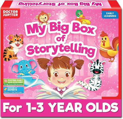 Doctor Jupiter Storytelling Set for Girls | Gift for 1-3 Year Old Girls | Includes 3 Board Books & 10 Animal Masks |Great for Christmas or Birthdays|Learning & Educational Toy for Ages 1-2-3 in Saudi Arabia