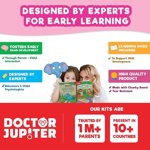 Doctor Jupiter Storytelling Set for Girls | Gift for 1-3 Year Old Girls | Includes 3 Board Books & 10 Animal Masks |Great for Christmas or Birthdays|Learning & Educational Toy for Ages 1-2-3 in Saudi Arabia