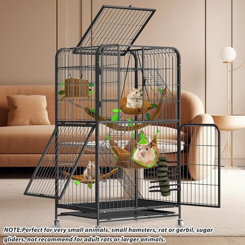 Hamiledyi 6 PCS Hamster Hammock Small Animals Hanging Warm Bed House Organic Natural Apple Wood Chewing Stick Rat Cage Nest Accessories Toy Hanging Tunnel and Swing for Sugar Glider Squirrel in Saudi Arabia
