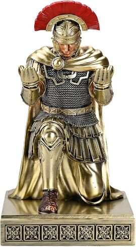 Centurion Cloak Warrior Knight Pen Holder Mobile Phone Stand Desk Organizers and Accessories as Gift with a Metal Sword Letter Opener for Office and Home (Bronze) in Saudi Arabia