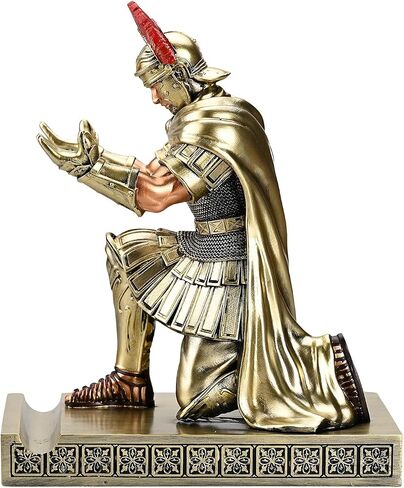 Centurion Cloak Warrior Knight Pen Holder Mobile Phone Stand Desk Organizers and Accessories as Gift with a Metal Sword Letter Opener for Office and Home (Bronze) in Saudi Arabia