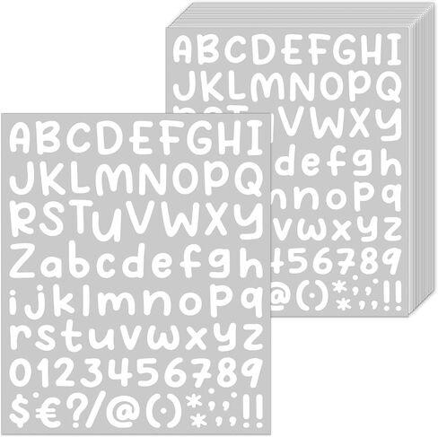 26-Sheet 1 Inch Vinyl Letter Stickers Small 2106 PCS, Waterproof Stick On Alphabet Stickers 1", Numbers & Letters for Water Bottle, Mailbox, Scrapbook, Wall, Address Numbers, DIY (White) in Kuwait