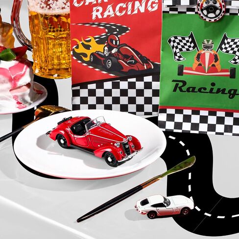 Irenare 3 Pcs Racing Table Cloths Car Birthday Party Supplies 54 x 108 Inch Racetrack Table Runner Covers Disposable Rectangular Road Tablecloth for Kids Boy Car Theme Birthday Party Decor (White) in Kuwait