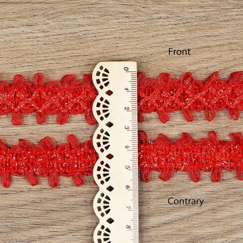 10Yards 28mm/1.1 inch Red Gimp Braid Trim Wide Fabric Decorative Lace Webbing for All Kinds of Sewn Garments, Curtains, Sewing and DIY Crafts Lamps Furniture Decoration (Red-28mm in Saudi Arabia