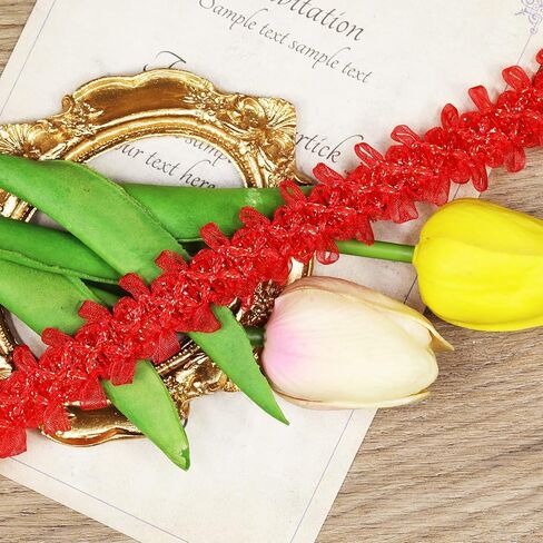 10Yards 28mm/1.1 inch Red Gimp Braid Trim Wide Fabric Decorative Lace Webbing for All Kinds of Sewn Garments, Curtains, Sewing and DIY Crafts Lamps Furniture Decoration (Red-28mm in Saudi Arabia