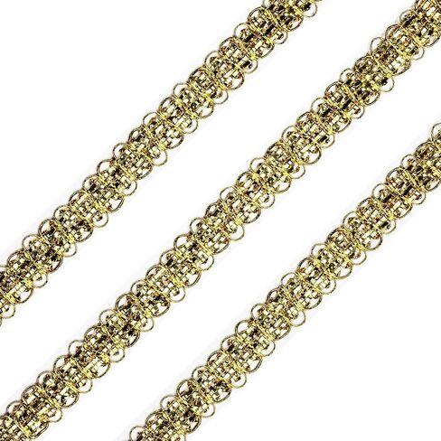10Yards 15mm/0.59inch Wide Golden Fabric Decorative Lace Webbing for All Kinds of Sewn Garments, Curtains, Sewing and DIY Crafts Lamps Furniture Decoration Gimp Braid Trim (Golden -15mm) in Kuwait