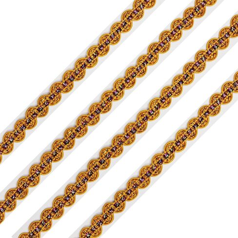 10Yards 15mm/0.59inch Wide Golden Fabric Decorative Lace Webbing for All Kinds of Sewn Garments, Curtains, Sewing and DIY Crafts Lamps Furniture Decoration Gimp Braid Trim (Golden -15mm) in Kuwait