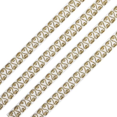 10Yards 15mm/0.59inch Wide Golden Fabric Decorative Lace Webbing for All Kinds of Sewn Garments, Curtains, Sewing and DIY Crafts Lamps Furniture Decoration Gimp Braid Trim (Golden -15mm) in Kuwait