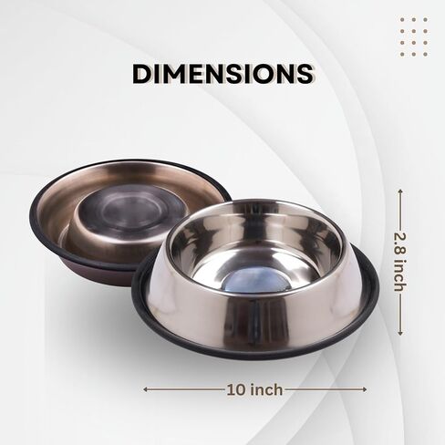 Stainless Steel Dog Bowl for Food & Water - Non Slip 32 Oz Pet Feeder - Feeding Dish Bowls with Removable Rubber Ring - Small, Medium, Large Breed Dogs and Multi Purpose Pets in Saudi Arabia