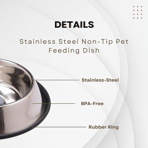 Stainless Steel Dog Bowl for Food & Water - Non Slip 32 Oz Pet Feeder - Feeding Dish Bowls with Removable Rubber Ring - Small, Medium, Large Breed Dogs and Multi Purpose Pets in Saudi Arabia