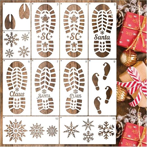 Christmas Stencils for Painting on Wood Reusable Large Nativity Scene Snowflake Stencil Christmas Pine Tree Templates for Wood Sign Home Crafts Window Glass Canvas (Pine Tree) in Saudi Arabia