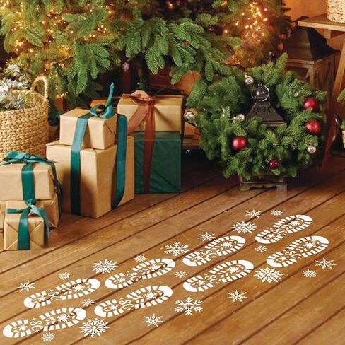 Christmas Stencils for Painting on Wood Reusable Large Nativity Scene Snowflake Stencil Christmas Pine Tree Templates for Wood Sign Home Crafts Window Glass Canvas (Pine Tree) in Saudi Arabia