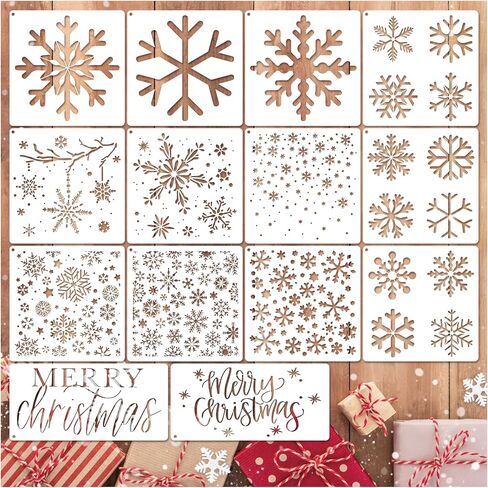 Christmas Stencils for Painting on Wood Reusable Large Nativity Scene Snowflake Stencil Christmas Pine Tree Templates for Wood Sign Home Crafts Window Glass Canvas (Pine Tree) in Saudi Arabia