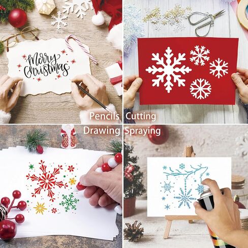Christmas Stencils for Painting on Wood Reusable Large Nativity Scene Snowflake Stencil Christmas Pine Tree Templates for Wood Sign Home Crafts Window Glass Canvas (Pine Tree) in Saudi Arabia